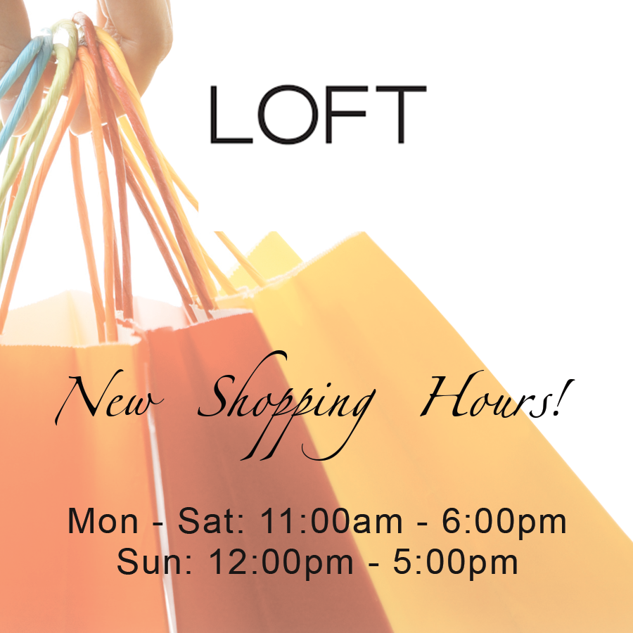 Image of Shopping Bags with Loft's New Hours
